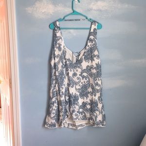 Paisley Lace Up Shift Dress